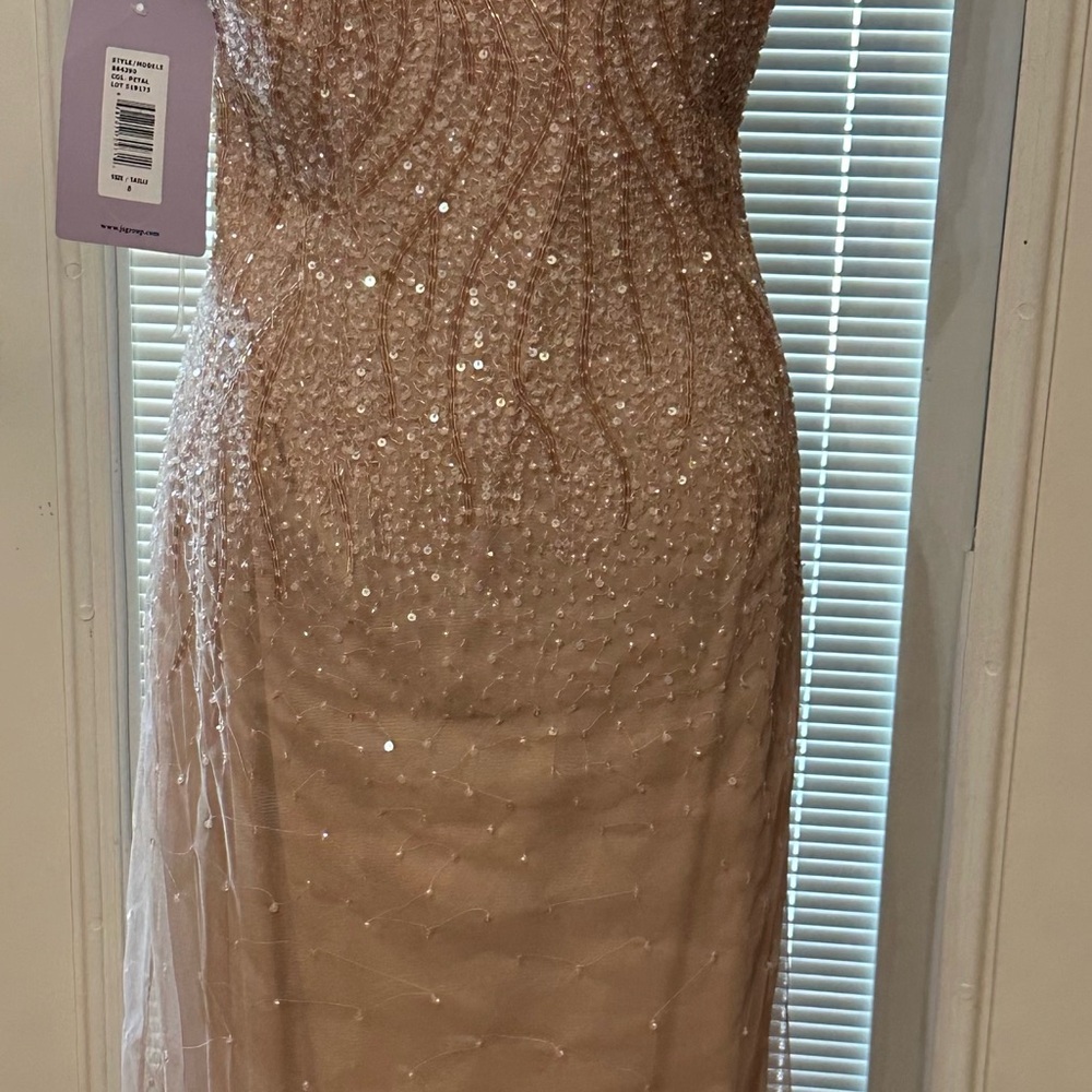 JS Collections Strapless Sequin Dress in Blush